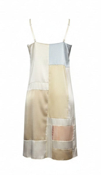 Patchwork Peach Large Stretch Silk Slip