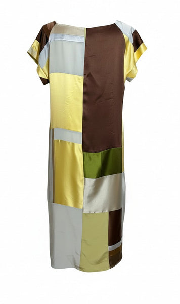 Large Silk Patchwork Charmuese Tunic