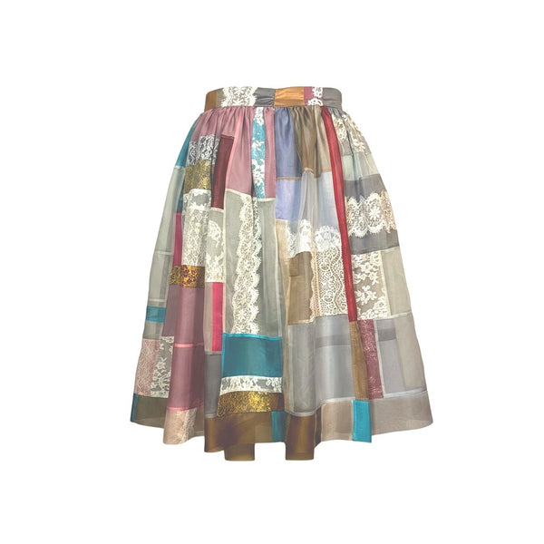 Colorful Patchwork Organza with Lace
