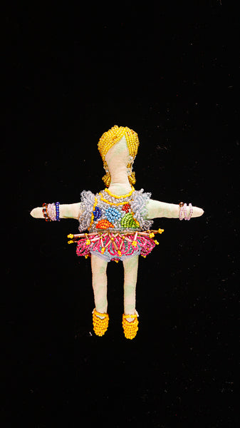 Beaded Doll with Yellow Shoes