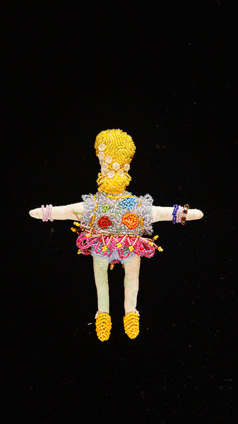 Beaded Doll with Yellow Shoes