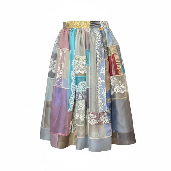 Colorful Patchwork Organza with Lace