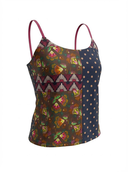 Patchwork Medium Stretch Cotton Print Camisole