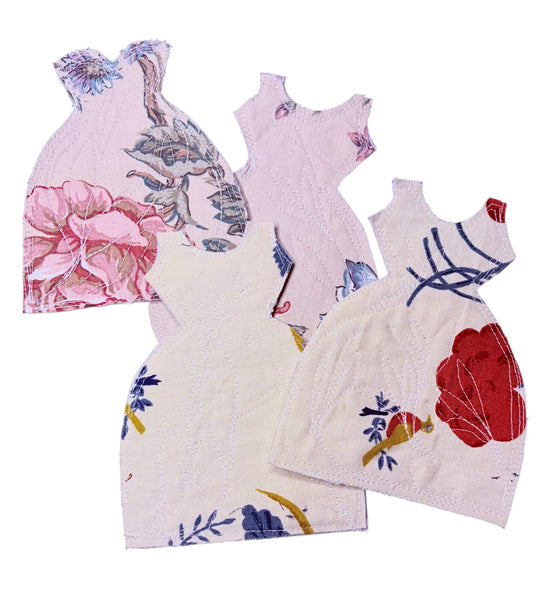 4 Cotton Print Dress Coasters K