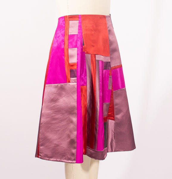 Patchwork Skirt Silk Satins and Silk Taffeta