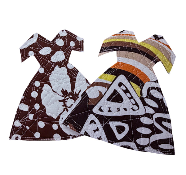 4 Cotton Print Dress Coasters J