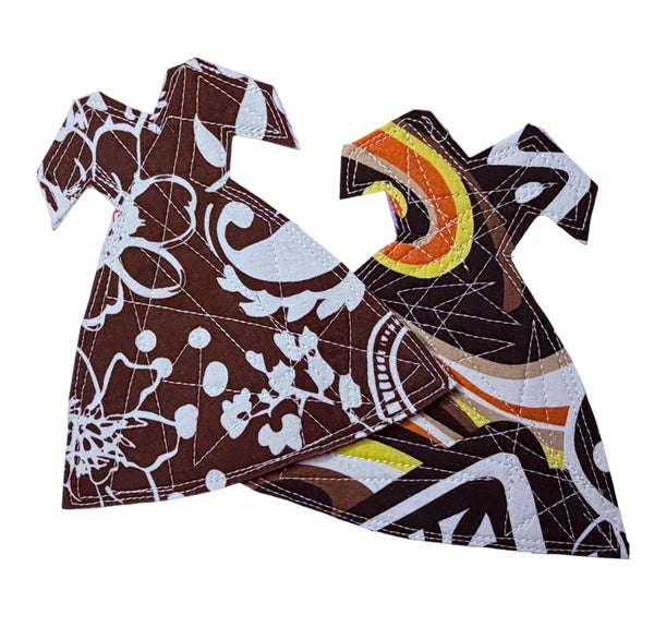 4 Cotton Print Dress Coasters J
