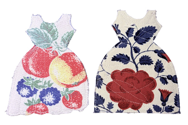 4 Cotton Print Dress Coasters H