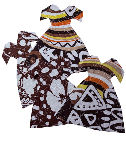 4 Cotton Print Dress Coasters J