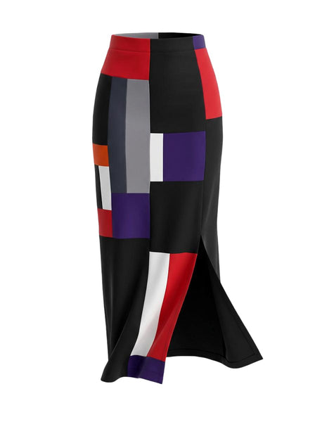 Patchwork Matte Jersey Tube Skirt