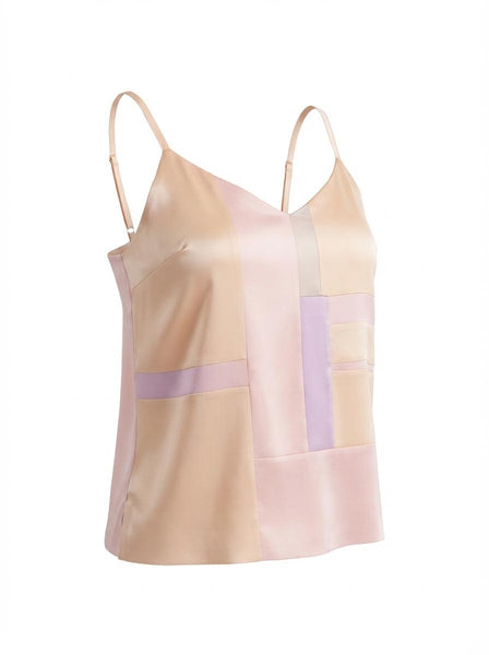 Patchwork Medium Silk Peach Camisole