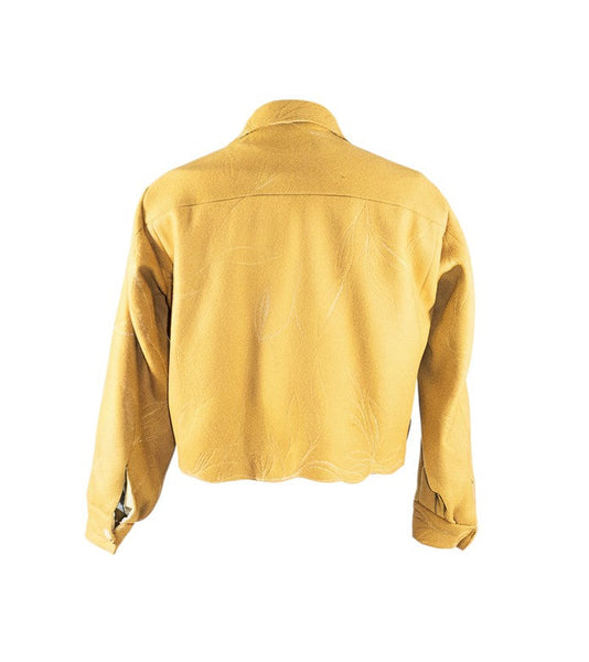 Wool Blend Jacket w Stitching and Beads