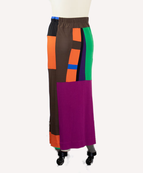 Patchwork  Matte Jersey Skirt Medium