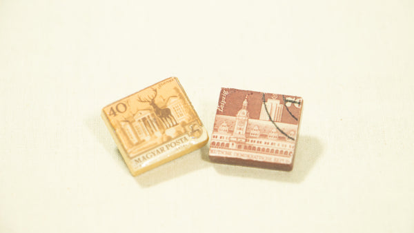 Scrabble Tile Vintage Postage Stamp Pins