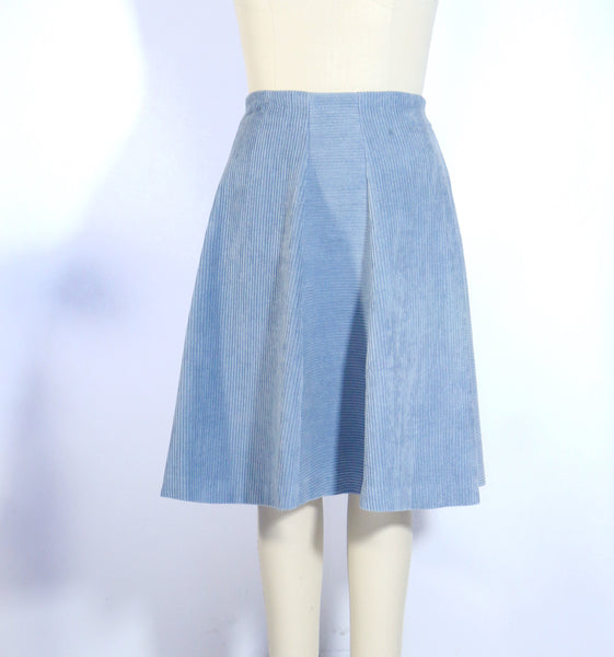 Grey Blue Corduroy Skirt