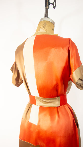 Orange Patchwork Silk Jumpsuit