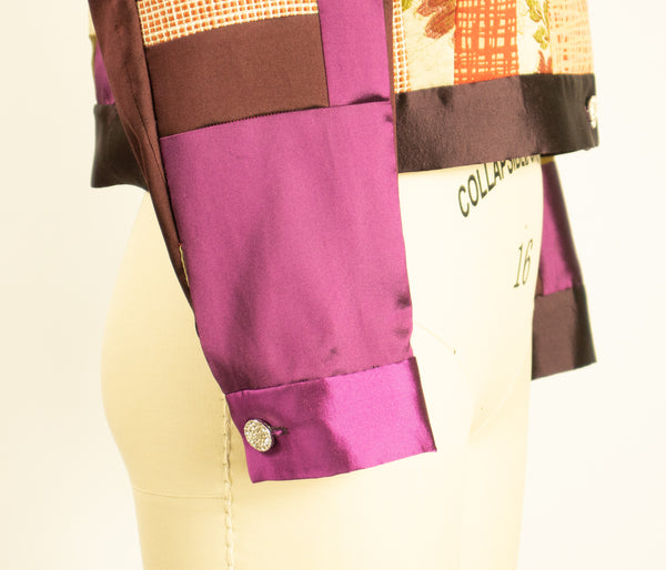 Multi Fabric Patchwork Jacket with Vintage Lace