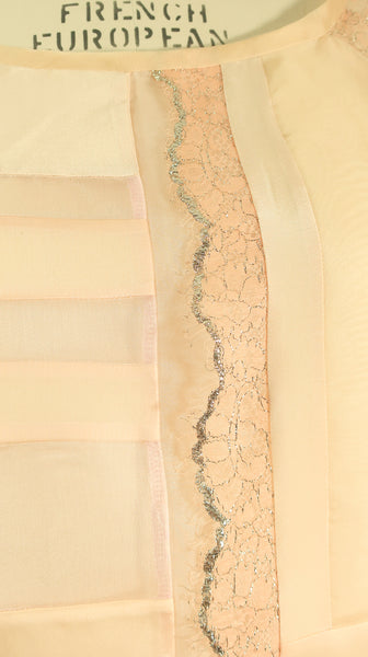 Peach Organza Patchwork with Lace