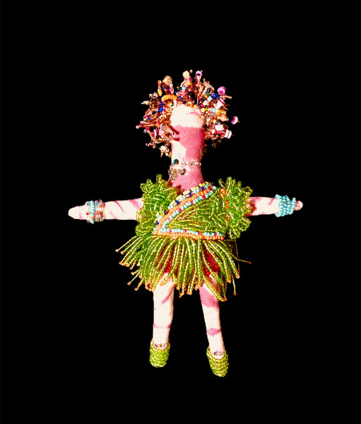 Beaded Doll with Green Shoes