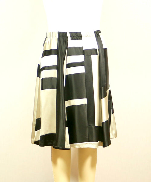 A line Plus Size Silk Patchwork Skirt